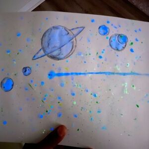 Selling luminescent acrylic painting-sketch contour compilation.